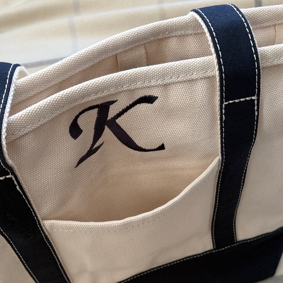 Lands End Canvas Navy Blue Tote Bag Medium - Picture 6 of 14